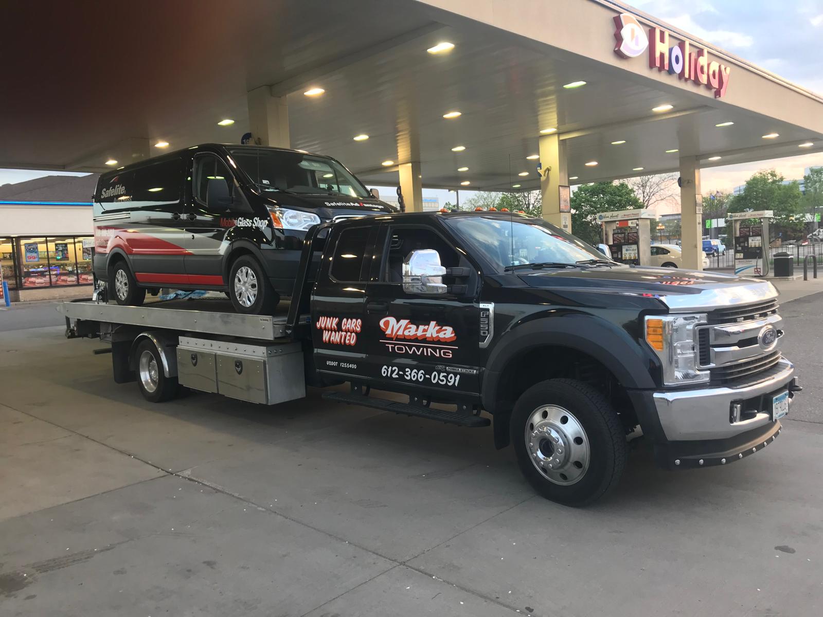 Marka Towing fleet at service station